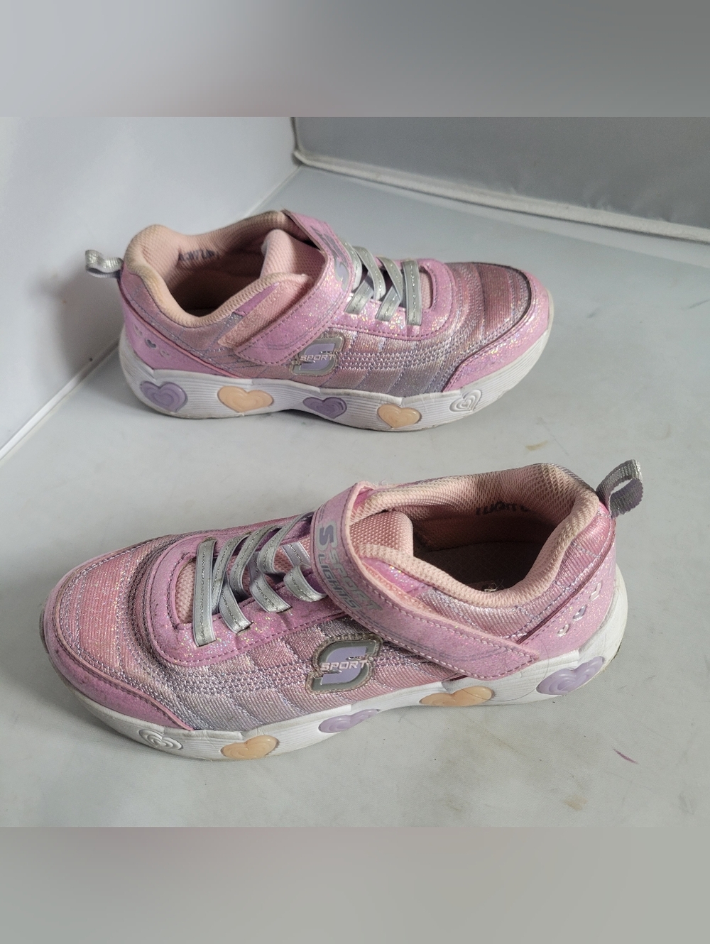 Skechers Flashing Shoes Girls Size 4 Pink Sneakers
